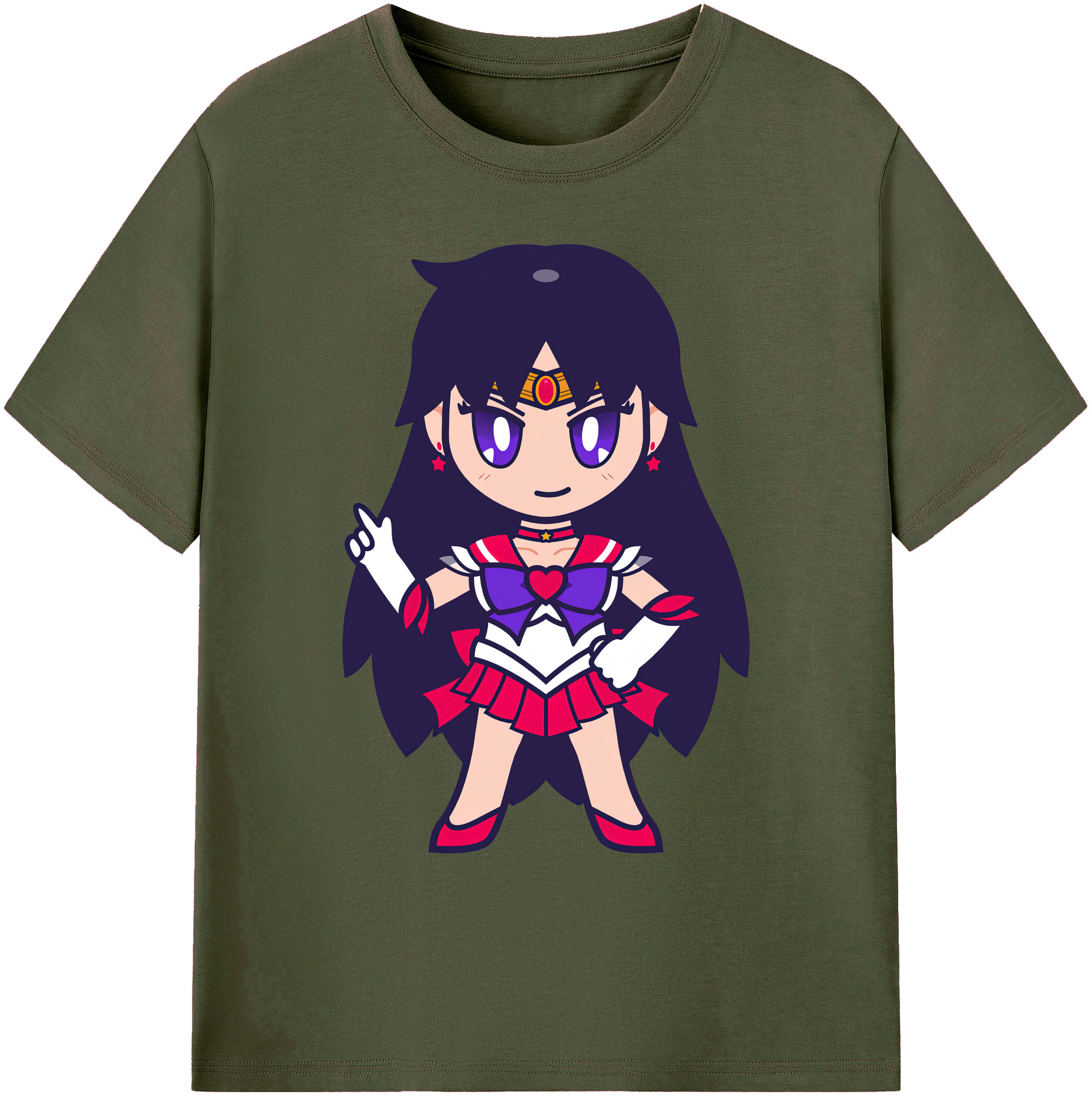 （画像用） 美少女戦士セーラームーン 火野レイ ひの レイ Sailor Moon Hino Rei （セーラーマーズ,Sailor Mars） 綿100％ メンズ半袖Tシャツ｜肌触りやわらか＆通気性
